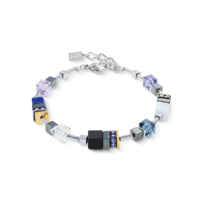 Coeur de Lion - Bracelet Bracelet GeoCube, cristaux Swarovski, sodalite, calcédoine, hématite 3017/30-0708