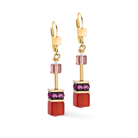 Coeur de Lion - Boucles d'oreilles Geocube Iconic Precious Festive Red 4905/20-0316