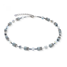 Coeur de Lion - Collier Geocube Gris Hématite 4015/10-1217