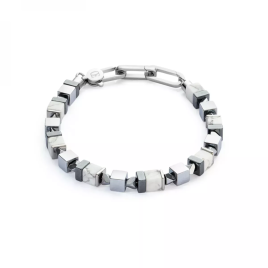 Coeur de Lion - Bracelet Precious Cubes acier, howlite 0904/30-1400