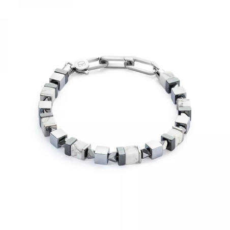 Coeur de Lion - Bracelet Precious Cubes acier, howlite 0904/30-1400