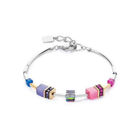 Coeur de Lion - Bracelet Geocube multicolore, acier blanc 2800/30-1500