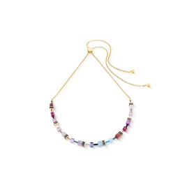 Coeur de Lion - Collier Geocube Iconic Chain Mystic Orchid, acier doré  3030/10-0807