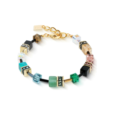 Coeur de Lion - Bracelet Geocube Iconic Precious en acier doré, cristaux swarovski 4905/30-1578