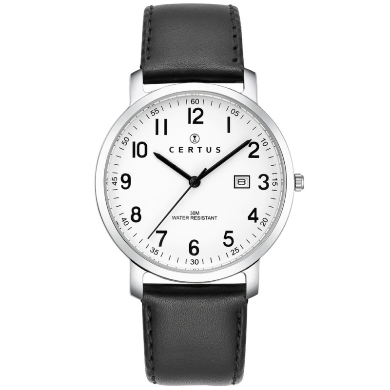 Certus - Montre Homme Quartz 39 mm Cuir Noir 611078