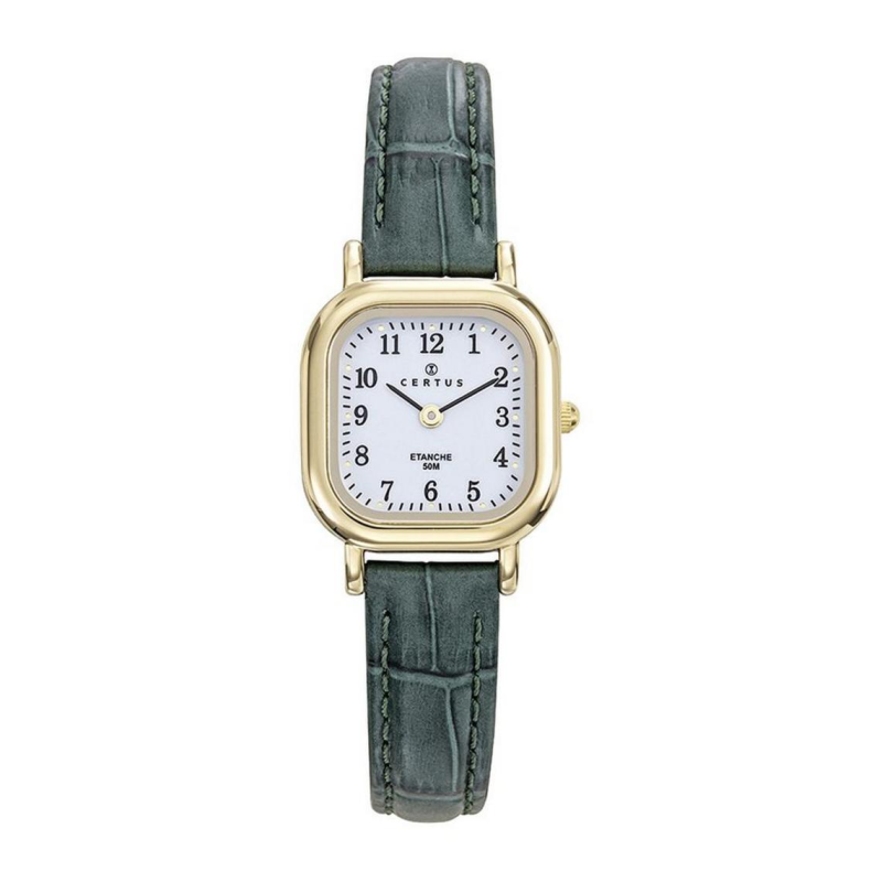 Certus - Montre Femme Quartz Dorée 23 mm Cuir vert 646606