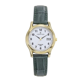 Certus - Montre Femme Quartz Dorée 23 mm Cuir Vert 646607