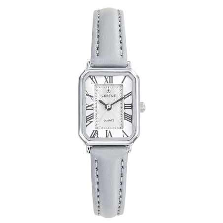 Certus - Montre Femme Quartz Rectangulaire Cuir Gris 644560