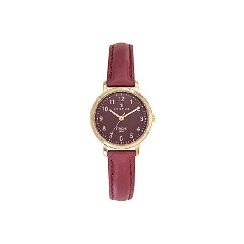 Certus - Montre Femme Quartz Dorée 27 mm Cuir Rouge 646609