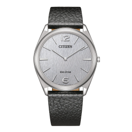 Citizen - Montre Homme Eco-Drive Ultra-Fine 38 mm Cuir noir AR3120-16A