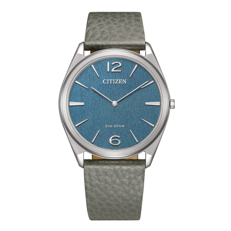 Citizen - Montre Homme Eco-Drive Ultra-Fine 38 mm Cuir bleu AR3120-24L