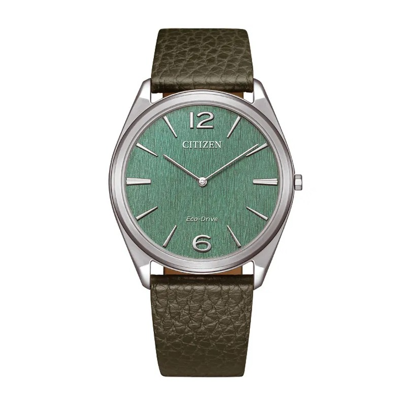 Citizen - Montre Homme Eco-Drive Ultra-Fine 38 mm Cuir kaki AR3120-32X
