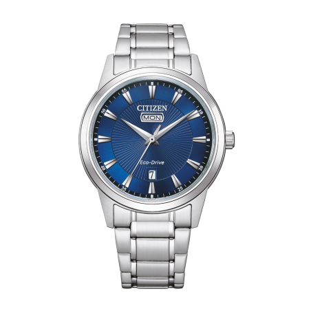Citizen - Montre Homme Eco-Drive 40 mm Acier Cadran Bleu AW0100-86LC