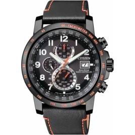 Citizen - Montre Homme Eco-Drive Radio Chronographe 43 mm Noir AT8125-05E