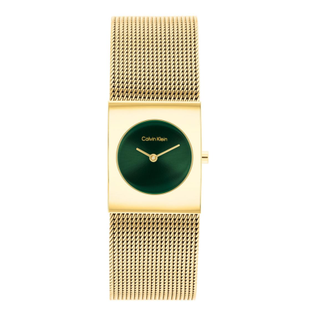Calvin Klein - Montre Femme Pulse PVD Or Cadran Vert 21,5 mm 25100136