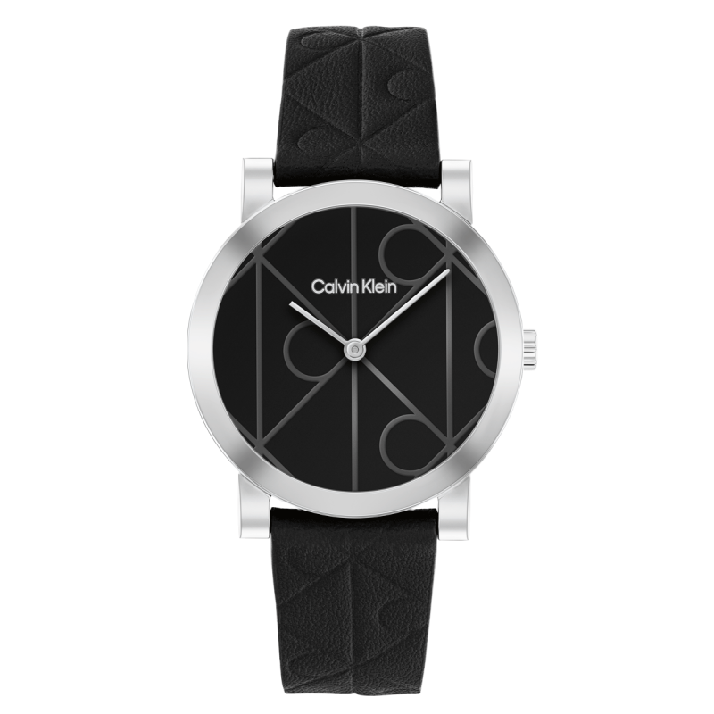 Calvin Klein - Montre femme CK Monogram Noire 32 mm Cuir 25100128 Calvin Klein - Montre femme CK Monogram Noire 32 mm Cuir 25100128