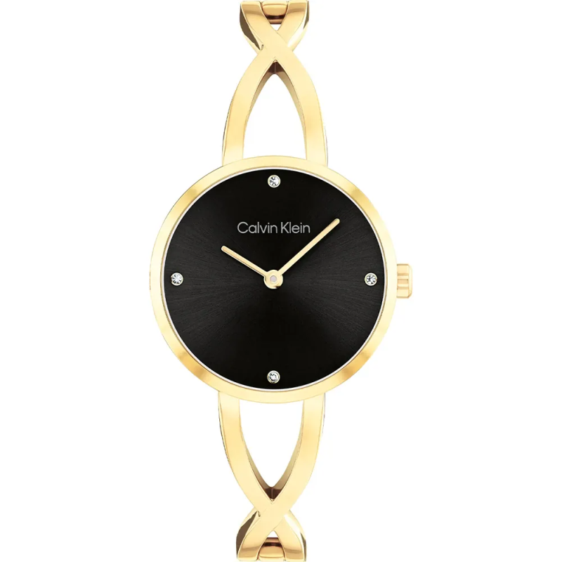 Calvin Klein - Montre femme Sculpted Embrace doré cadran noir 25100059 Calvin Klein - Montre femme Sculpted Embrace doré cadran noir 25100059