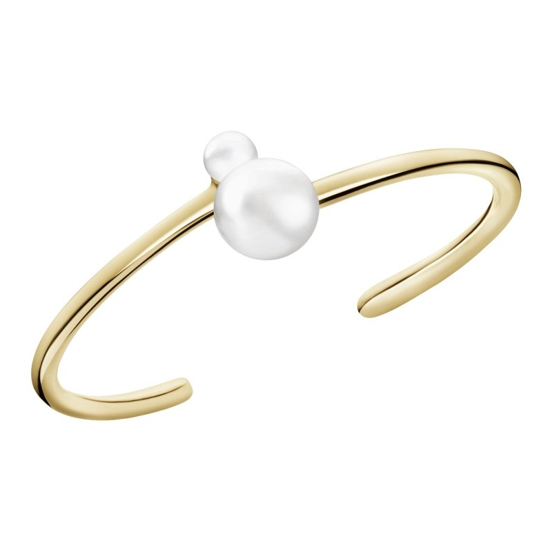 Calvin Klein - Bracelet jonc ouvert avec perles acier doré KJCEJF14010S