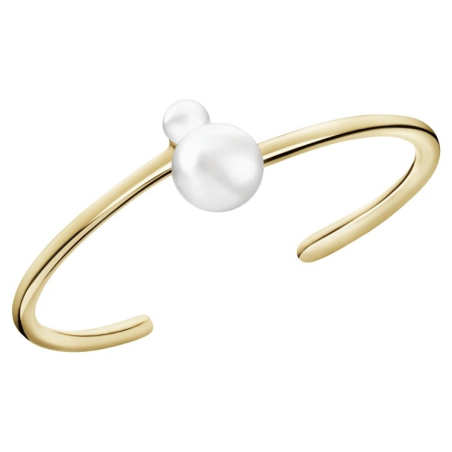 Calvin Klein - Bracelet jonc ouvert avec perles acier doré KJCEJF14010S