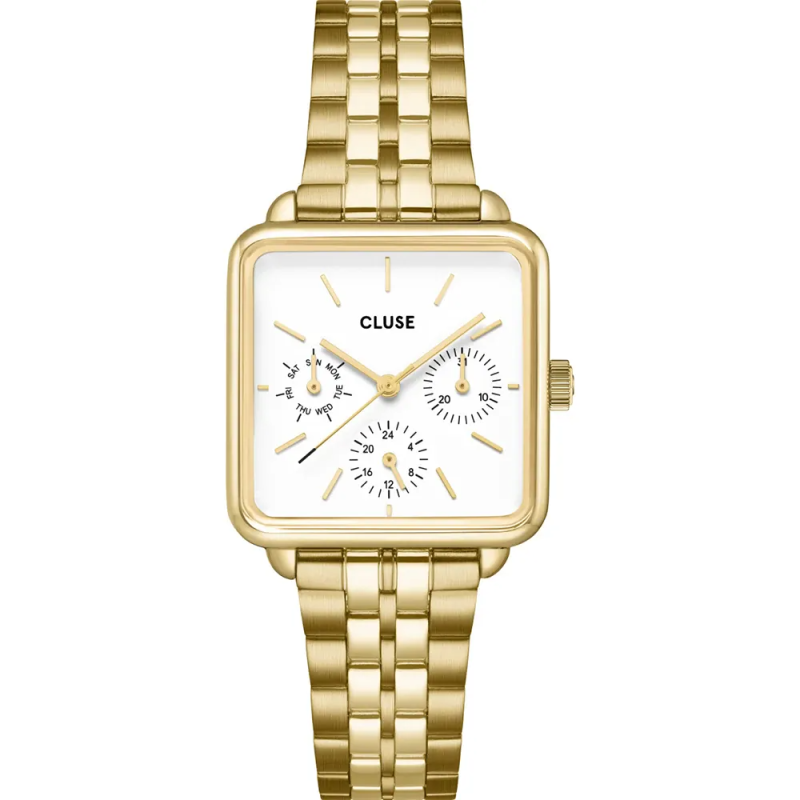 Cluse - Montre homme La Tétragone Multifonction Cadran Carré Style Androgyne CW13804 Cluse - Montre homme La Tétragone Multifonction Cadran Carré Style Androgyne CW13804