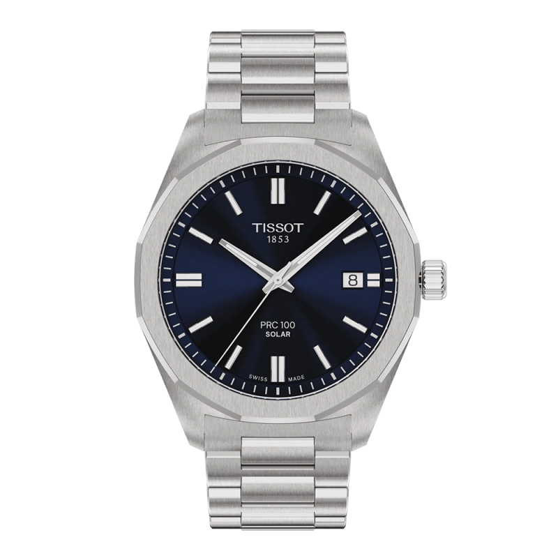 Tissot - Montre homme PRC 100 Solar Quartz  Boîtier 39 mm en Acier et Verre Saphir T1514221104100