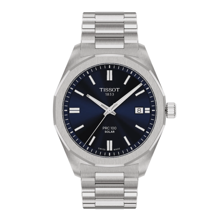 Tissot - Montre homme PRC 100 Solar Quartz  Boîtier 39 mm en Acier et Verre Saphir T1514221104100