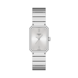 Tissot - Montre femme SRV Design Art Déco, Verre Saphir Facetté, Rectangulaire T1601101103300