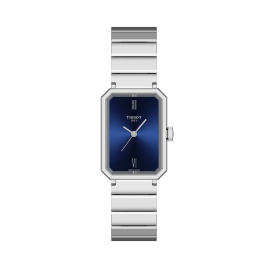 Tissot - Montre femme SRV Design Art Déco, Boîtier Rectangulaire Cadran bleu T1601101104300