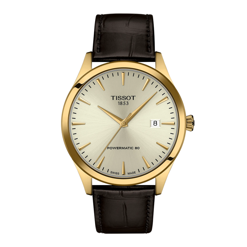 Tissot - Montre homme Classic Dream Automatique PVD doré Bracelet Cuir T1584073626100
