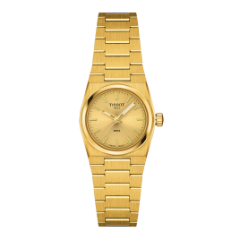Tissot - Montre femme PRX 25mm Quartz PVD Or Jaune Style Vintage T1370103302100