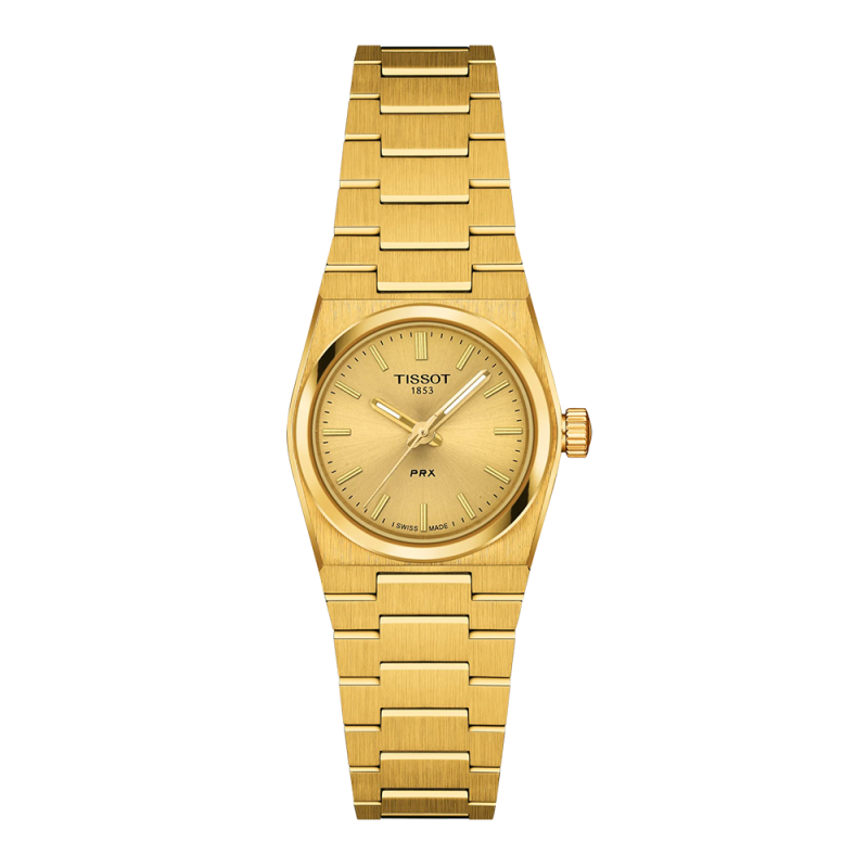 Tissot - Montre femme PRX 25mm Quartz PVD Or Jaune Style Vintage T1370103302100