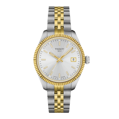 Tissot - Montre homme Ballade Quartz 34mm  Cadran Guillochéf Finition PVD doré T1562102203100