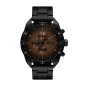 Diesel - Montre homme Spiked DZ4691 homme acier noir chronographe cadran marron