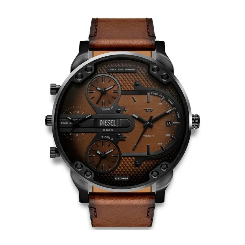 Diesel - Montre homme Slim Mr Daddy DZ7492 Homme Cadran Marron Bracelet Cuir