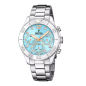 Festina - Montre Femme Boyfriend F20603/4  Chronographe Acier et Cadran Bleu