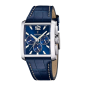 Festina - Montre Homme Chronographe Rectangulaire en Acier et Cuir Bleu F20636/2