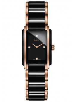 Montre Femme Rado Rectangle Intégral diamants Quartz Noir Rose - R20612712