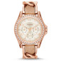 Montre Femme Fossil Riley ES3466 Collection Riley Bracelet Cuir Ivoire et Acier