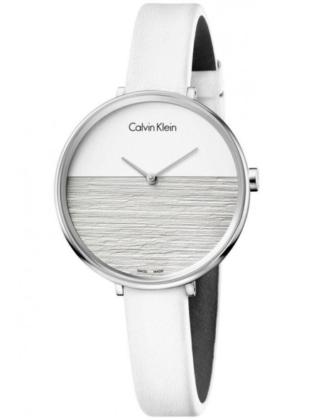 Montre Femme Calvin Klein Rise K7A231L6 Bracelet Cuir blanc