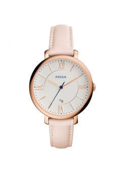 Montre Femme Fossil Blush Jacqueline Acier Cuir Rose - ES3988