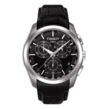 Montre Homme Tissot Couturier noir bracelet cuir - Réf. T0356171605100