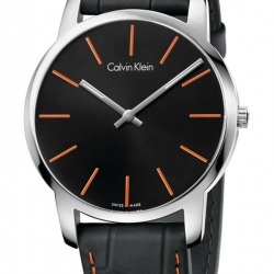 Montre Homme Calvin Klein City K2G211C1 Bracelet Cuir Noir